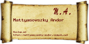 Mattyasovszky Andor névjegykártya